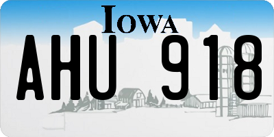 IA license plate AHU918