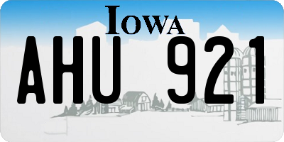 IA license plate AHU921
