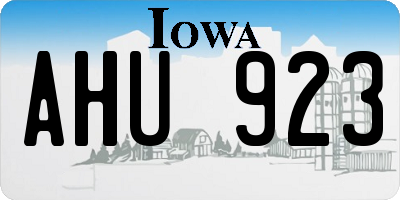 IA license plate AHU923