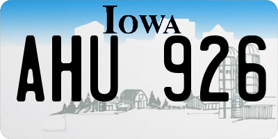 IA license plate AHU926