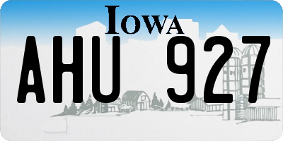 IA license plate AHU927