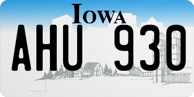 IA license plate AHU930