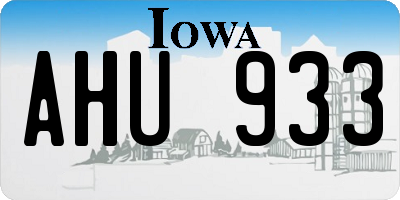 IA license plate AHU933