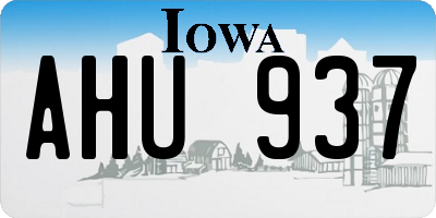 IA license plate AHU937
