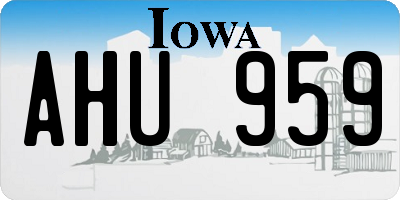 IA license plate AHU959