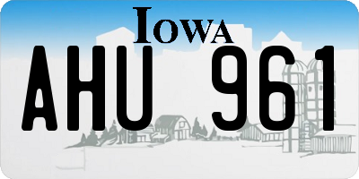 IA license plate AHU961