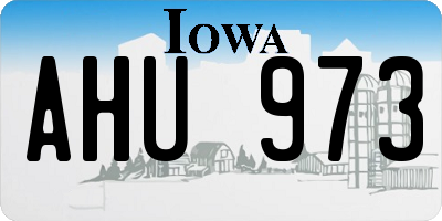 IA license plate AHU973