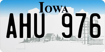 IA license plate AHU976