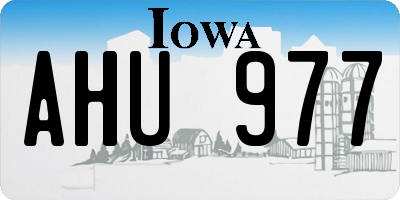 IA license plate AHU977