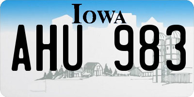 IA license plate AHU983