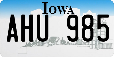 IA license plate AHU985