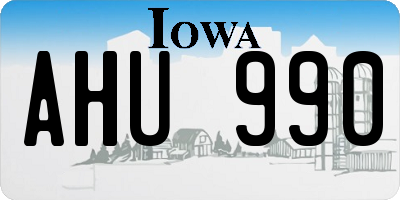 IA license plate AHU990