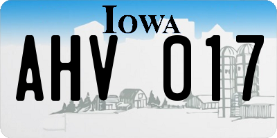 IA license plate AHV017
