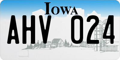 IA license plate AHV024