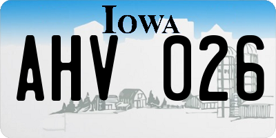 IA license plate AHV026