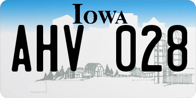 IA license plate AHV028