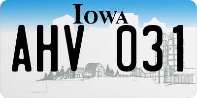 IA license plate AHV031