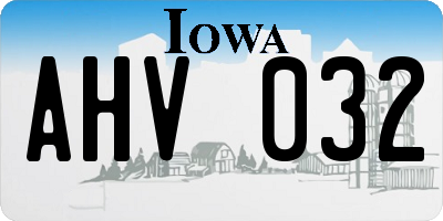 IA license plate AHV032