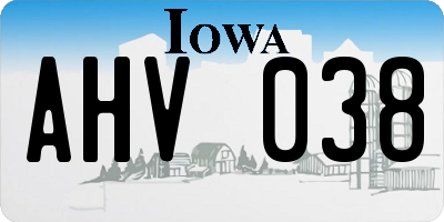 IA license plate AHV038