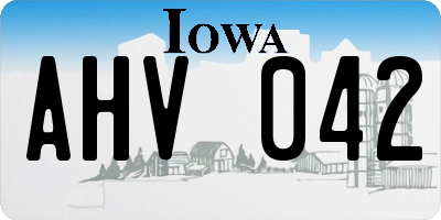 IA license plate AHV042