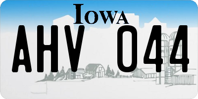IA license plate AHV044