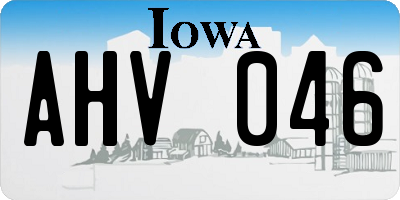 IA license plate AHV046