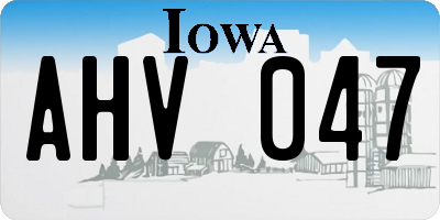 IA license plate AHV047