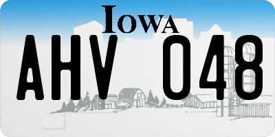 IA license plate AHV048