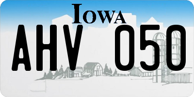 IA license plate AHV050