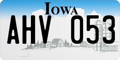 IA license plate AHV053