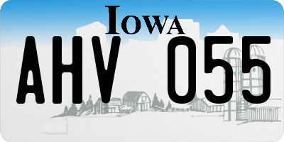 IA license plate AHV055