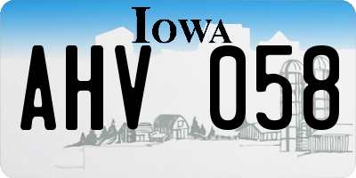 IA license plate AHV058