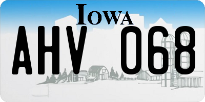IA license plate AHV068