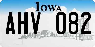 IA license plate AHV082