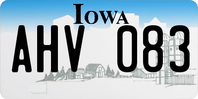 IA license plate AHV083