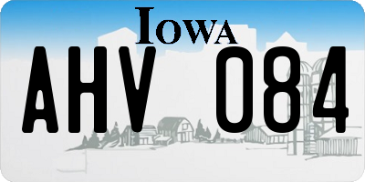 IA license plate AHV084