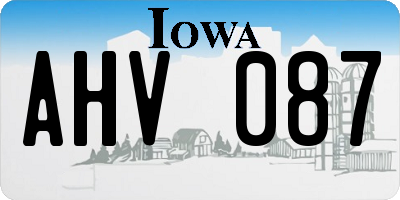 IA license plate AHV087