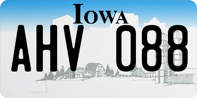 IA license plate AHV088