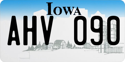 IA license plate AHV090