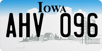 IA license plate AHV096