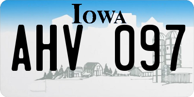 IA license plate AHV097