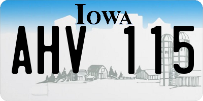 IA license plate AHV115