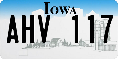 IA license plate AHV117