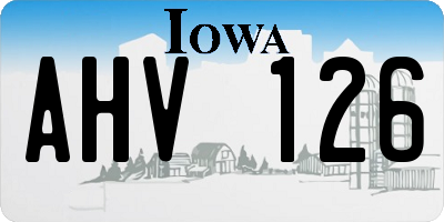 IA license plate AHV126