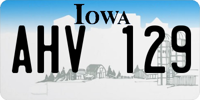 IA license plate AHV129