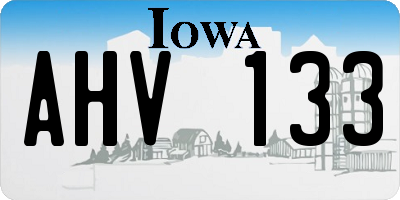 IA license plate AHV133
