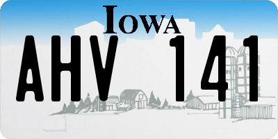 IA license plate AHV141
