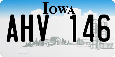 IA license plate AHV146