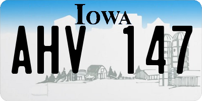IA license plate AHV147