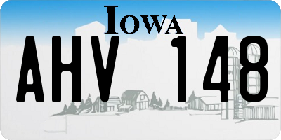 IA license plate AHV148